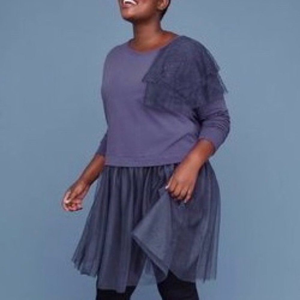 Lane Bryant Sweatshirt Tunic with Tulle Size 18/20